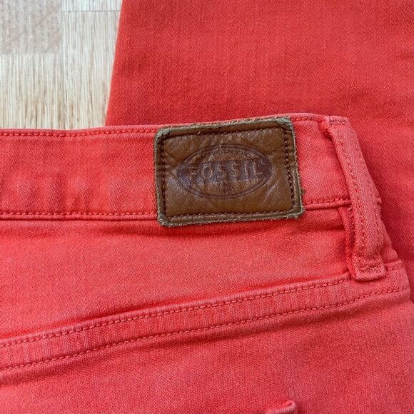 Fossil Coral Pink Red Skinny Jeans - Size: 30 - Picture 6 of 9